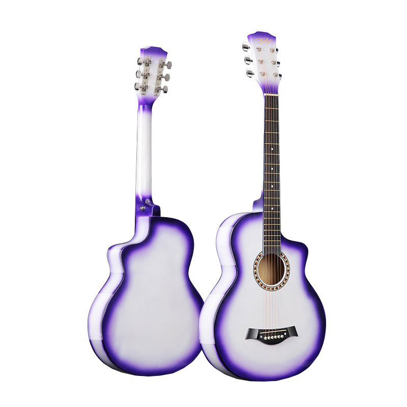 Guitarra al por mayor 38 pulgadas de gran cantidad en stock degradado color madera guitarra principiante práctica piano popular jita Ji