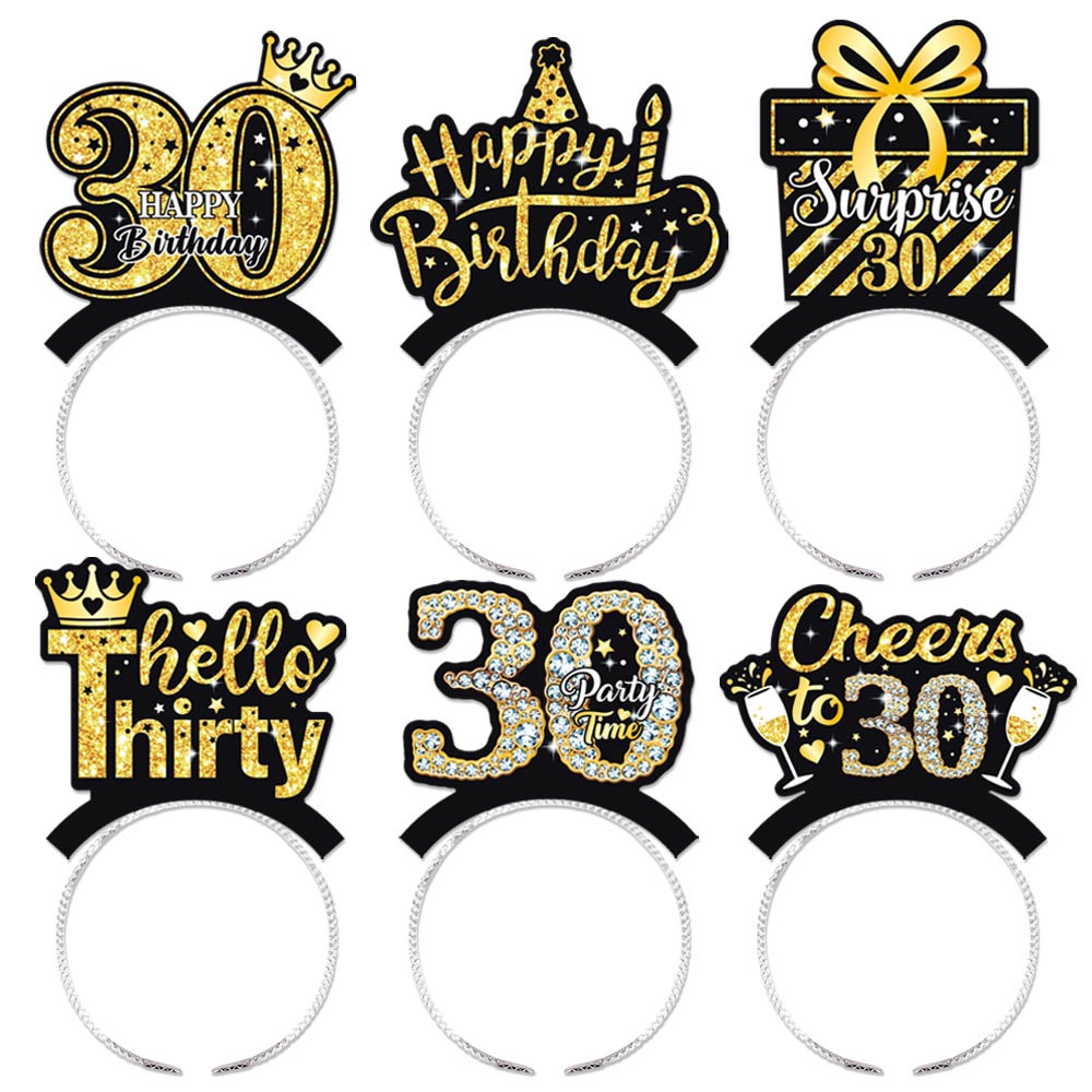 Nuevo estilo transfronterizo Diadema de cumpleaños Decoración de cumpleaños Accesorios fotográficos 30 40 cumpleaños Decoración de fiesta Diadema