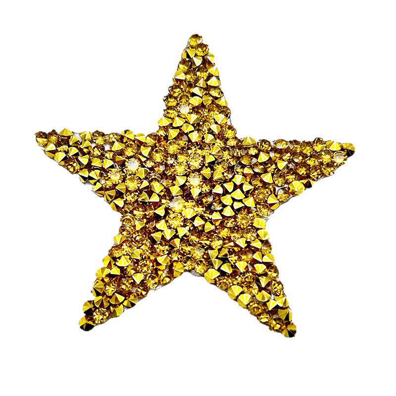 Spot Resina de pelo rápido Accesorios de ropa de estrella de cinco puntas Diamante en caliente Etiqueta de cristal Adhesivo de joyería Adhesivo de pedrería Adhesivo diamante autoadhesivo