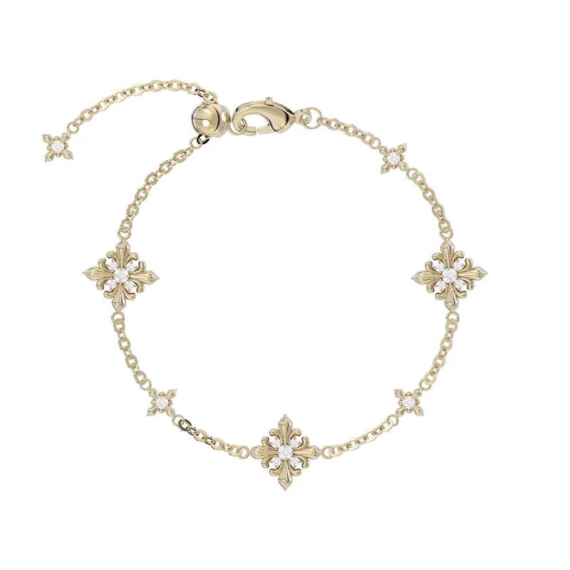 Popular on Xiaohongshu: Coffee Gold Iris Flower Bracelet with a Simple and Sophisticated Design, French Vintage Jewelry