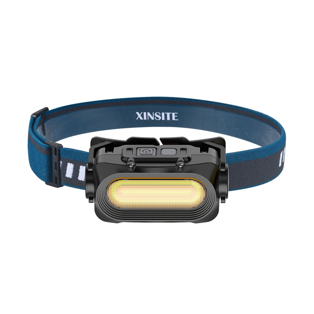 Nuevo faro de luz fuerte al aire libre transfronterizo carga súper brillante montado en la cabeza faro de pesca nocturna COB lámpara de minero a prueba de agua