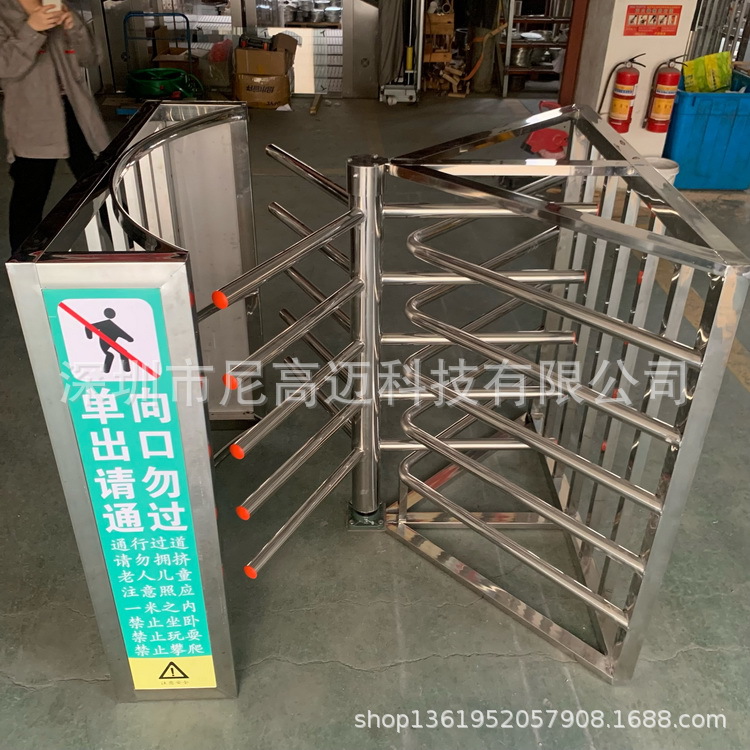 车站工地 监狱 小区防尾随不锈钢全高十字旋转门 人行道半高转闸
