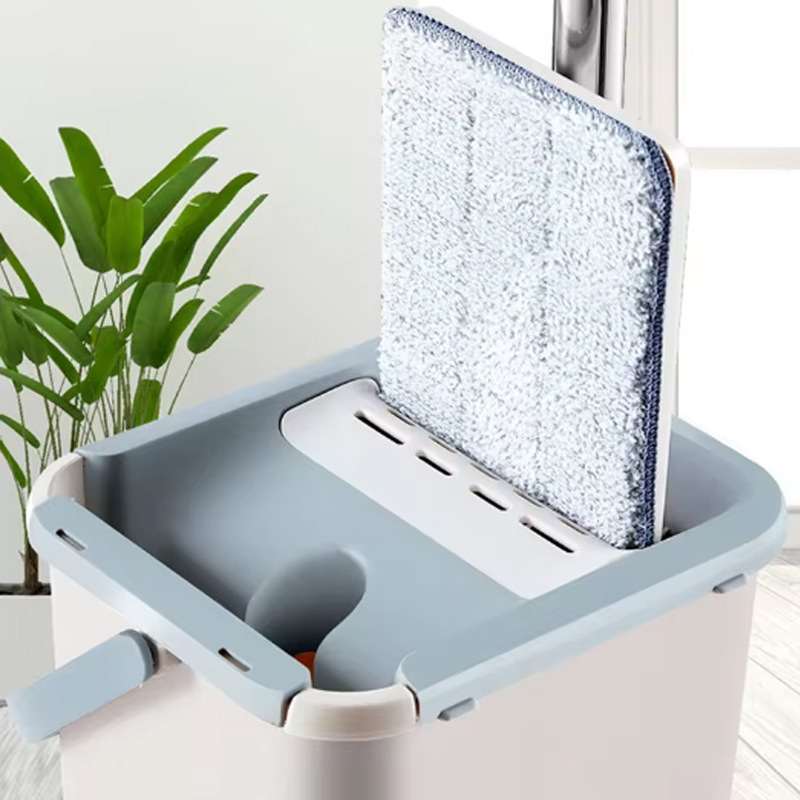 Mopo de rascado, trapador plano para perezoso doméstico, trapador absorbente de separación sin lavado a mano con un barril limpio