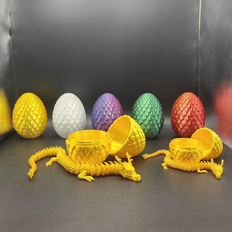 工厂直销3d打印中国龙45cm带蛋关节可动趣味儿童玩具居家创意摆件