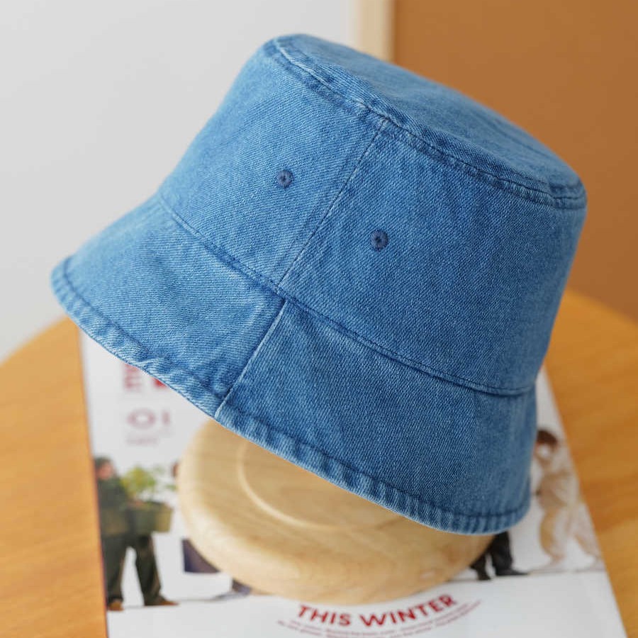 Sombrero de Pescador de Mezclilla de Ala Corta para Mujer de Algodón Transpirable con Protección Solar