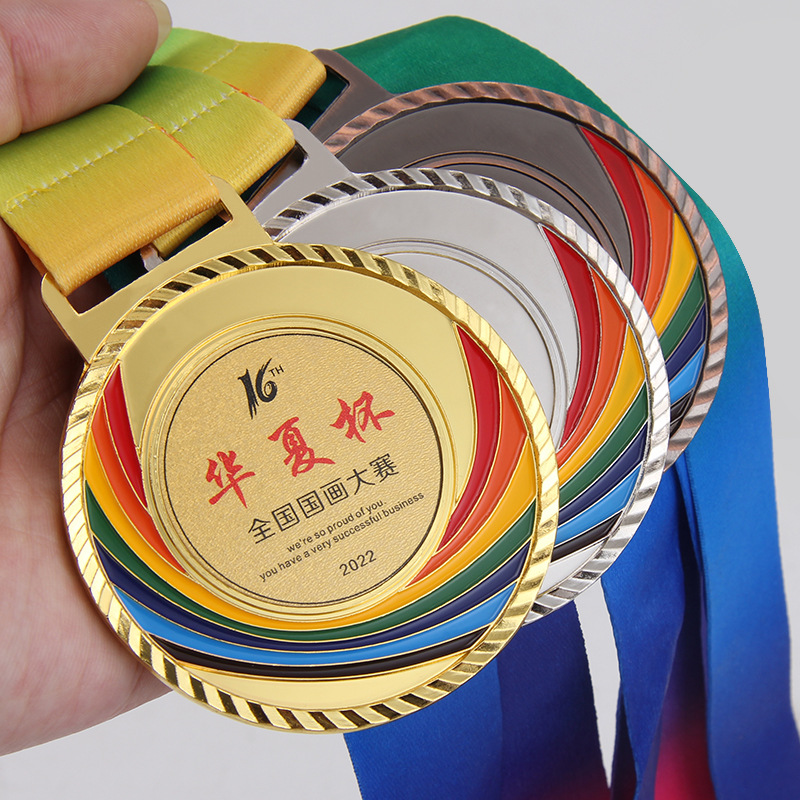 Medalla de metal general listado medalla de maratón deportivo escolar medalla conmemorativa oro plata cobre medalla listado