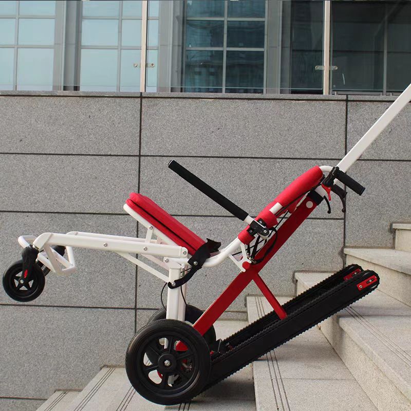 Ultra-lightweight, detachable, and foldable tracked aluminum alloy electric stair climber, specifically designed for use in older buildings
