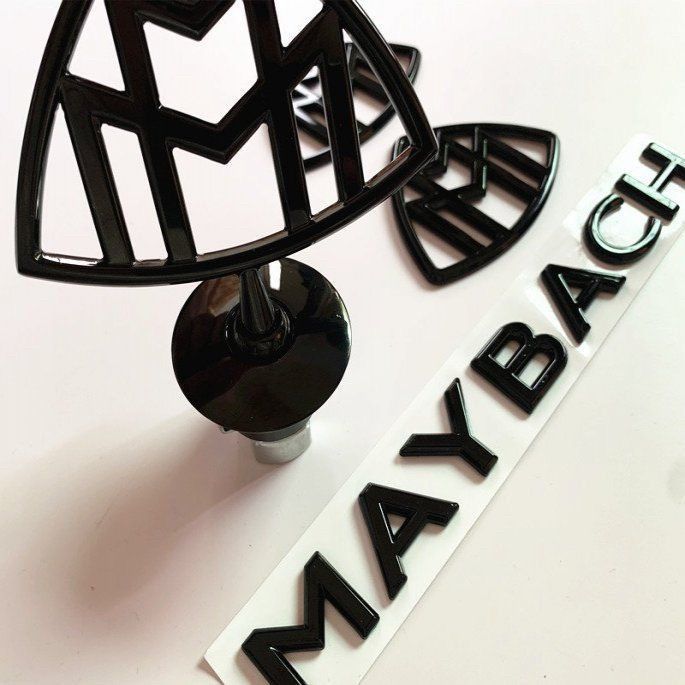 Mercedes-Benz Maybach emblem, S-Class S400 S450 S480 GLS, Mercedes-Benz E-Class modified with Maybach emblem, black