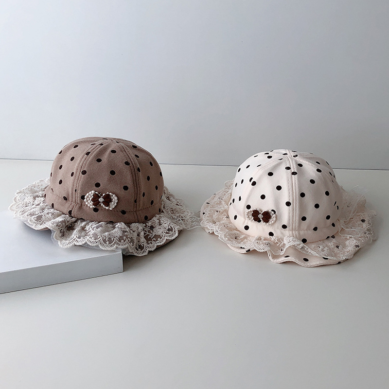 Sombrero de bebé otoño-invierno sombrero de pescador princesa universal pequeño sombrero de bebé sombrero de sol de mujer de encaje 2024 nuevo