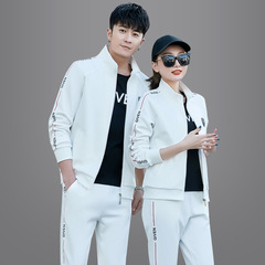 Couple's sportswear set casual three-piece set fashionable Korean-style slimming sports top with men's hoodie set spring and autumn