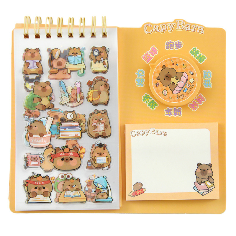 Libro de notas de Kapibala Pegatinas creativas Pegatinas de notas tres en uno Papelería divertida para estudiantes de alto valor al por mayor