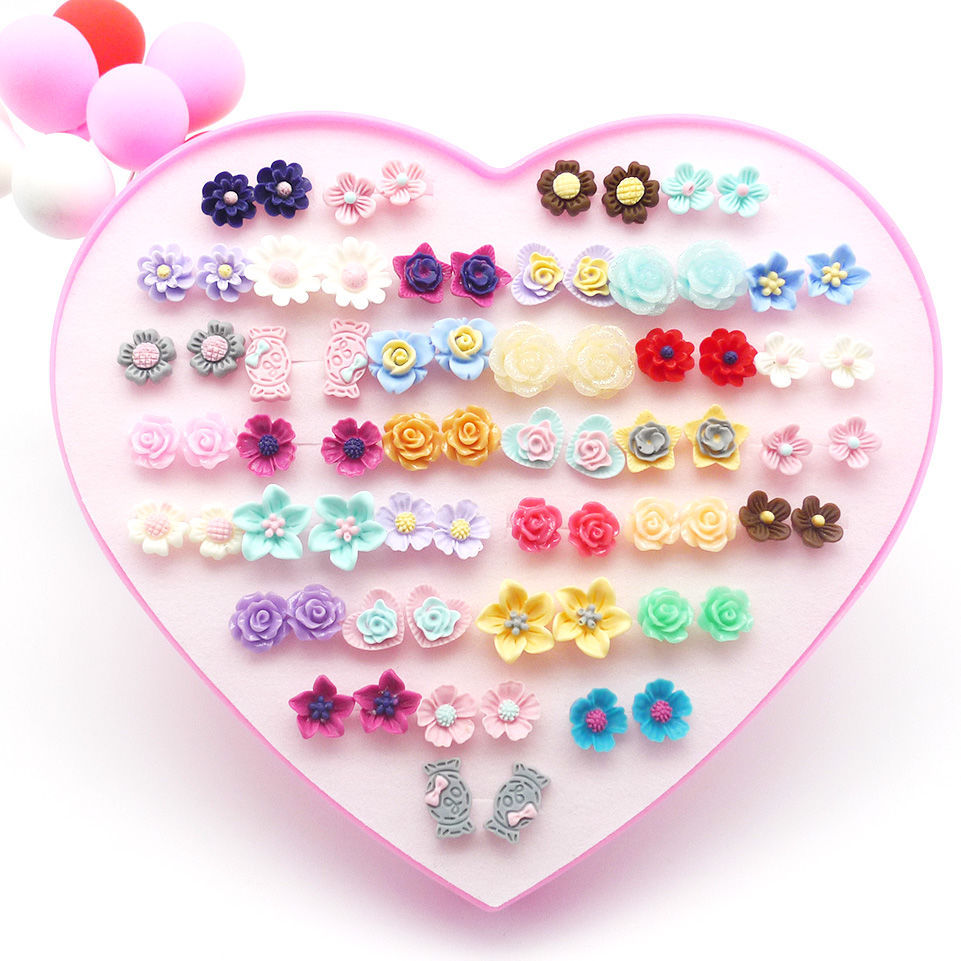 Anti allergy Plastic needle box-packed Ear Studs suit Korean Edition student temperament ins Earrings personality Fashionable Earrings