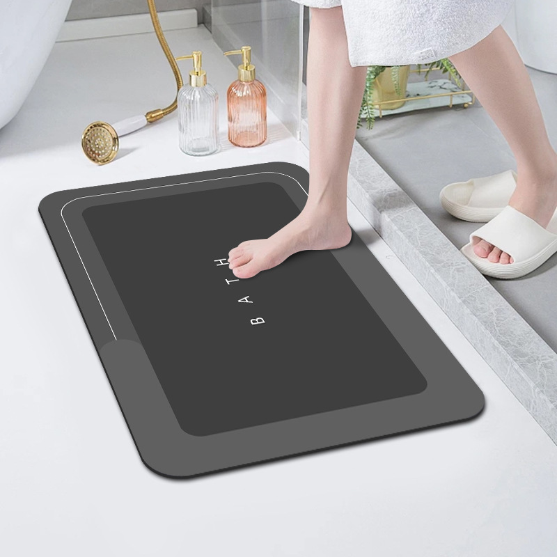 Cross-border Simple Diatomite Floor Mat, Water-absorbent Dirt-resistant, Non-slip, Quick-drying Foot Mat For Bathroom_voghion.com