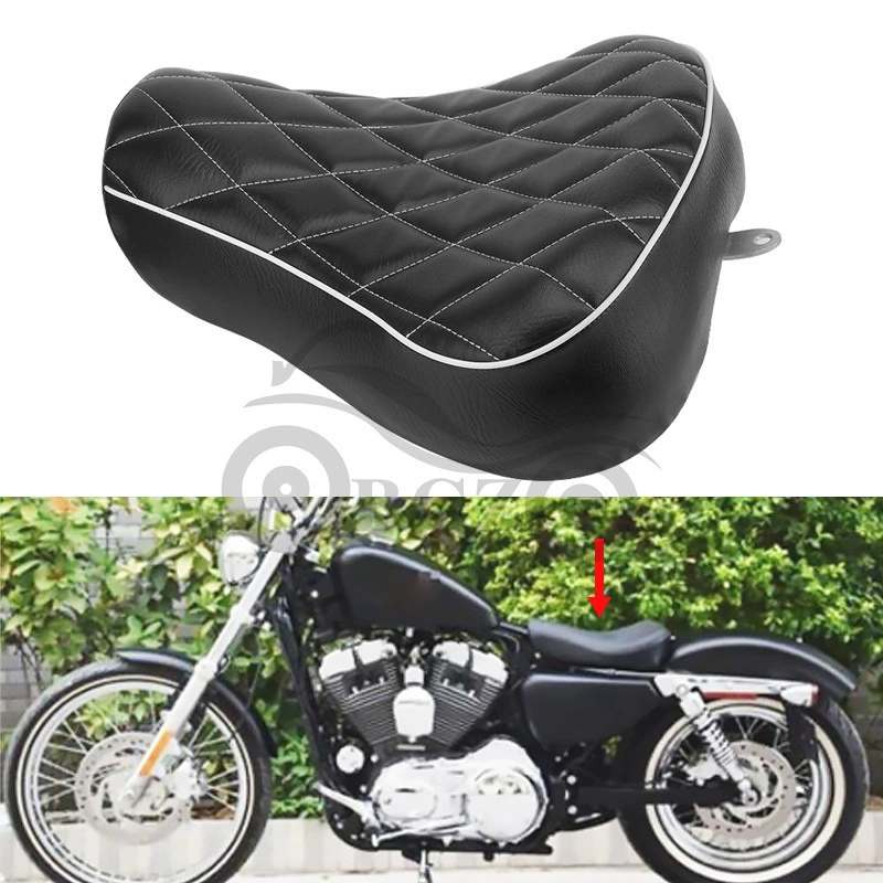 Подходит для Harley XL883/1200 Модифицированная черная ромбовидная решетка, передняя Подушка, сумка на переднее сиденье 1983-2003 гг.