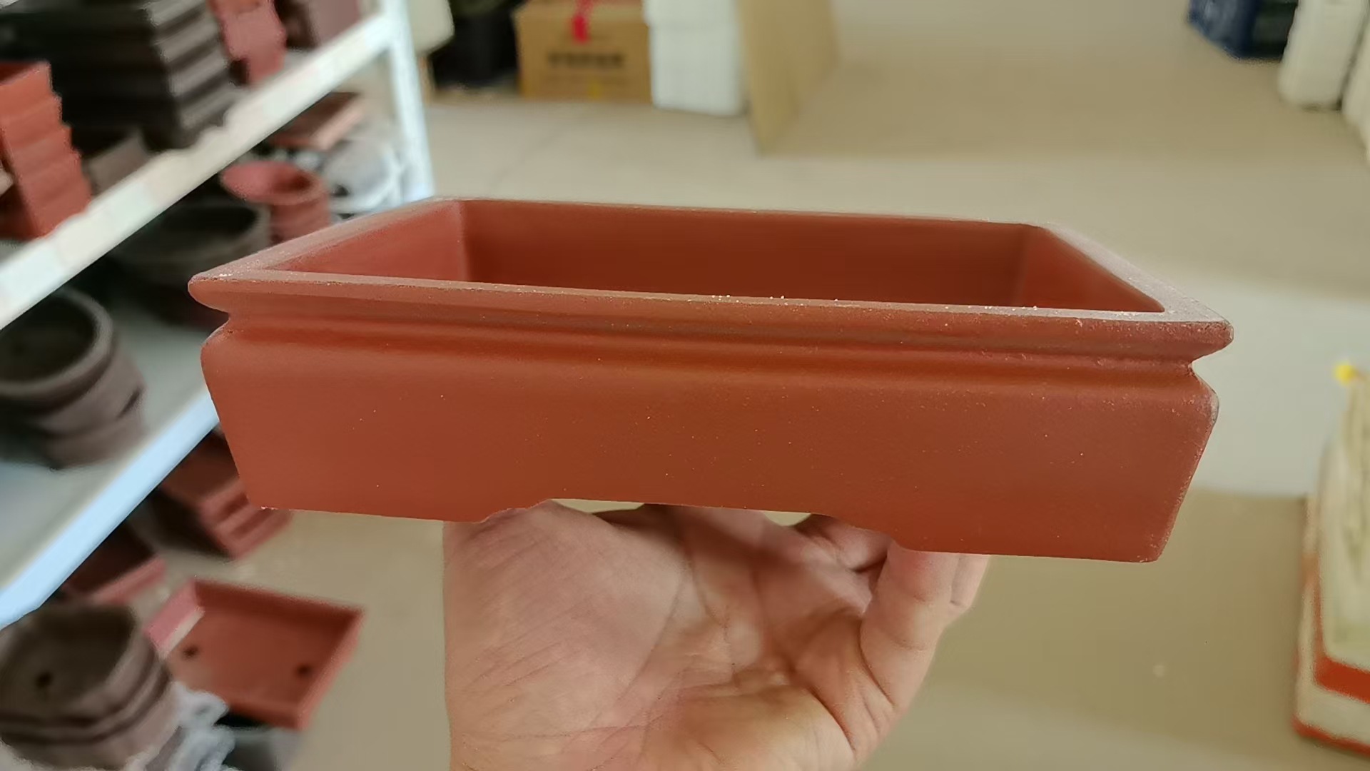 Antiguo púrpura arena maceta fábrica al por mayor grande rectangular suculenta gres bonsai simple orquídea especial maceta