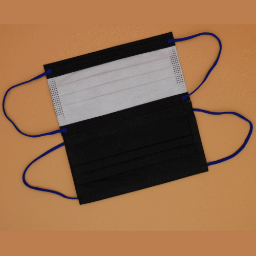 Color-blocked one-time black three-layer breathable with meltblown fashionable wholesale unisex dustproof sun protection ear loops