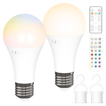 USB充电灯泡E26遥控定时彩色床头台灯壁灯应急光源球泡灯