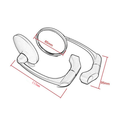 Retro round motorcycle mirror bend rod reflective mirror Prince bike electric bike scooter Niu modification backup mirror