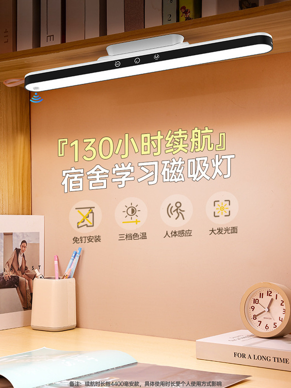 Elegant Desk Lamp Dormitory Lamp Eye Protection Study Special Wall-Mounted Bedside Reading College Student Desk Magnetic Adsorption Cool Lamp Grids
