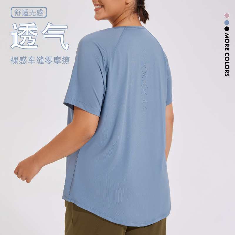New mesh back loose quick-drying T-shirt blouse breathable yoga clothes short sleeve running fitness sportswear for women New mesh back loose quick-drying T-shirt blouse breathable yoga clothes short sleeve running fitness sportswear for women