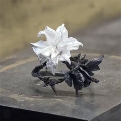 「黑白曼陀罗」双相情感障碍戒指法式简约百搭高级感指环食指戒