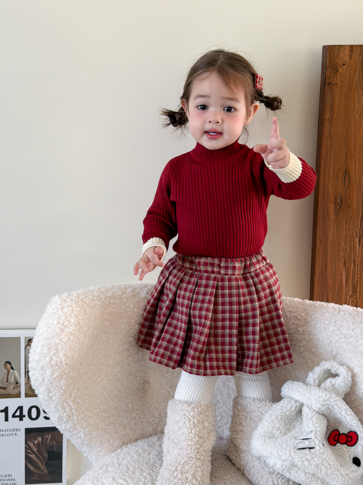 Sugar Pear ropa infantil de niñas falda de invierno para niños de cementación de lana falda de mitad bebé niñas bolsas de ropa de bebé
