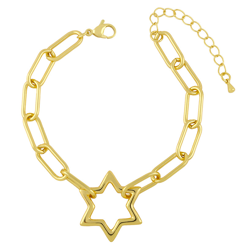 Diamond Letter Five-pointed Star Bracelet display picture 7
