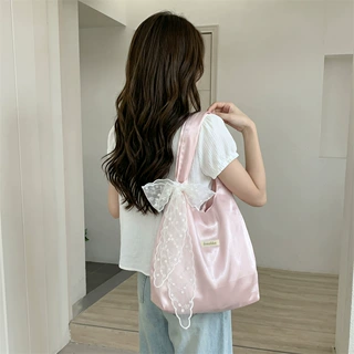 56261 温柔少女仙气背心包单肩包大容量手提包慵懒风腋下托特包
