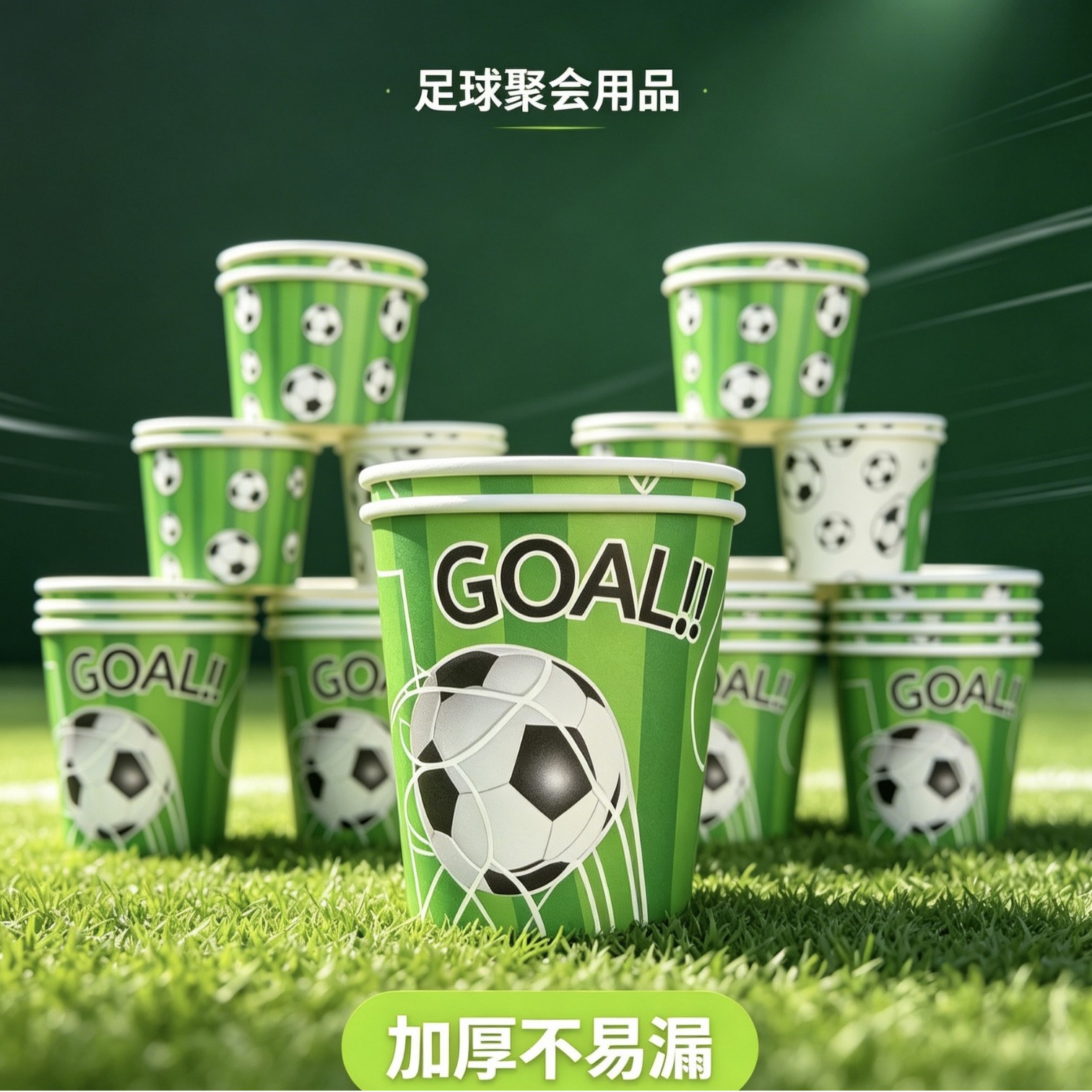 Disposable Football Paper Cups, Special Paper Cups/Bowls for the World Cup, Thickened and Leak-Proof