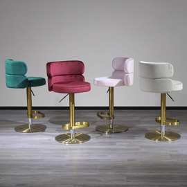 厂家热卖轻奢不锈钢酒吧椅网红升降旋转酒吧凳家用吧台椅高脚椅