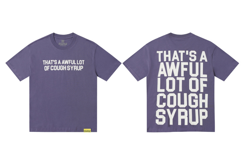 あれ。 SA AWFUL LOT OF COUGH SYRUP メンズ ヒップホップ ラップコラボ 半袖Tシャツ|undefined