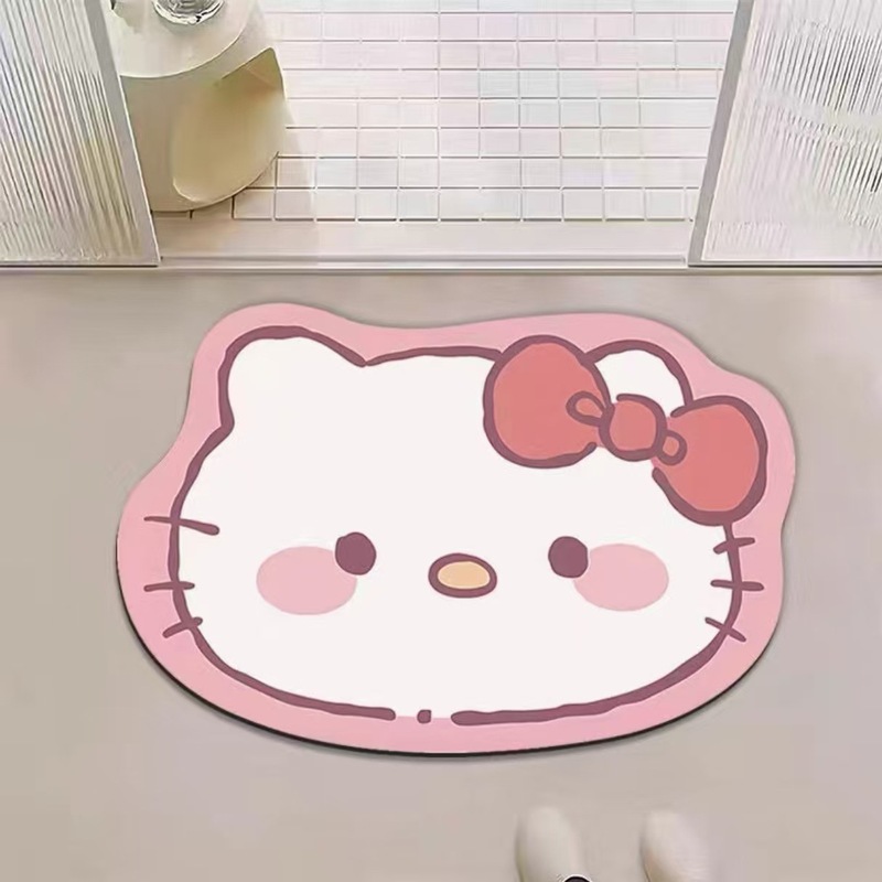 可爱凯蒂猫地垫hellokitty浴室吸水脚垫耐脏耐磨易打理脚垫可代发|undefined