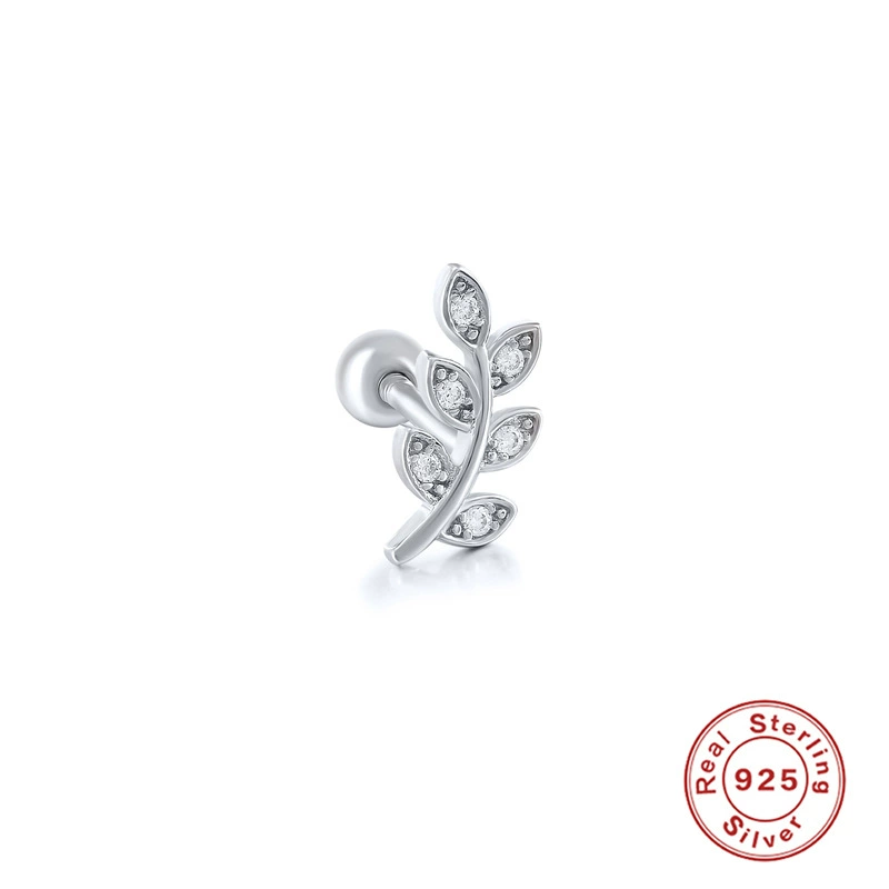 Piercing, earrings, silver 925 sample, micro incrustation, European style
