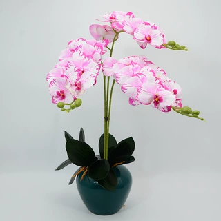仿真9头软胶蝴蝶兰单枝家居软装婚礼场景T台插花商场橱窗展柜布置