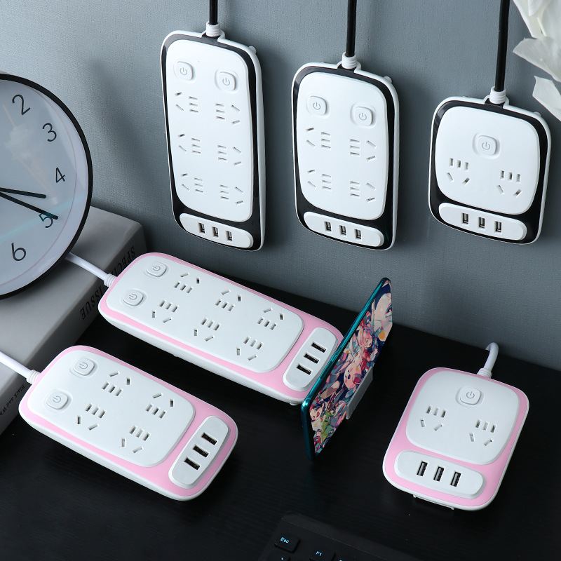 智能插座插头带线排插多功能带USB家用办公宿舍多孔开关接线插位