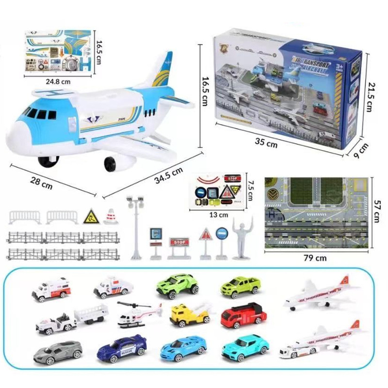 Cross-border storage detachable aircraft aviation boy vehicle model inertia vehicle transport aircraft suit children's toys