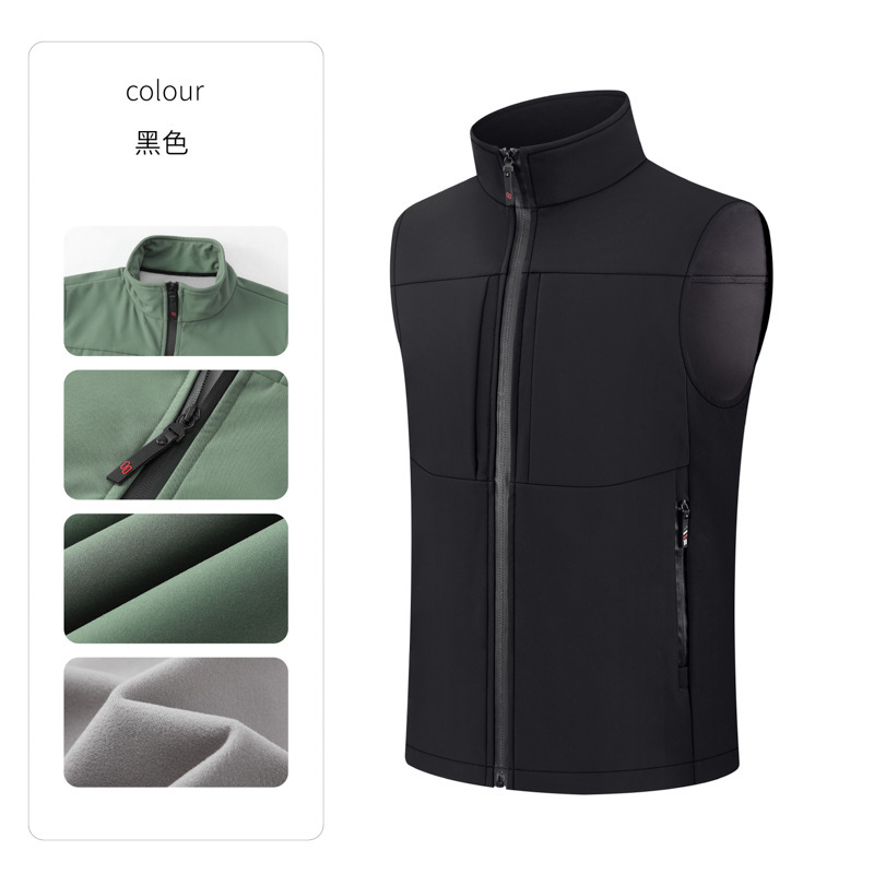 软壳冲锋衣马甲定制logo多口袋防水背心印字印图工作服加厚坎肩|undefined