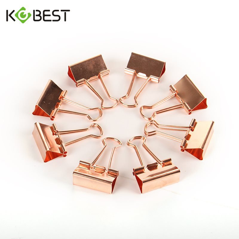 Kangbai rose gold long tail clip metal file clip office large