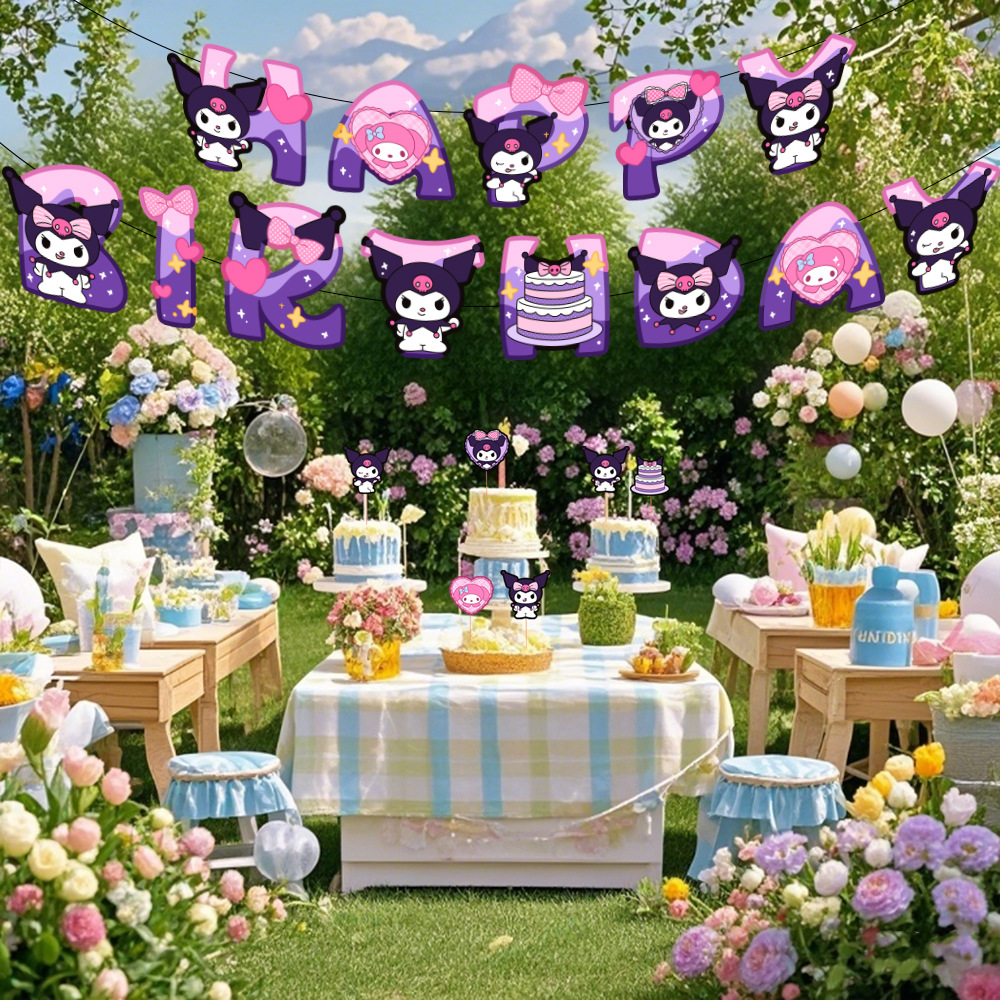 Bandera de dibujo de cumpleaños, tarjeta de inserción de cumpleaños, decoración de fiesta de cumpleaños transfronteriza, diseño, papel de dibujos animados, bandera de dibujo de cumpleaños, banderín