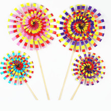 传统复古老北京风车 儿童炫彩亮色玩具风车塑料公园装饰风车批发