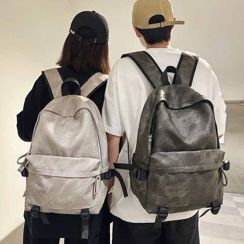 Mochila de cuero suave para hombre, tendencia de la moda, ocio, mochila para computadora de viaje de gran capacidad, mochila escolar para estudiantes universitarios, venta al por mayor para mujeres