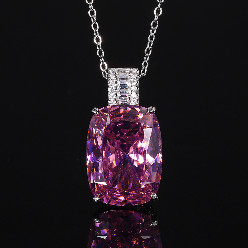 2024 nuevo estilo Zhuang Shengsheng joyería simulación Caibao corindón simple y exquisito collar colgante piedra principal 15*20