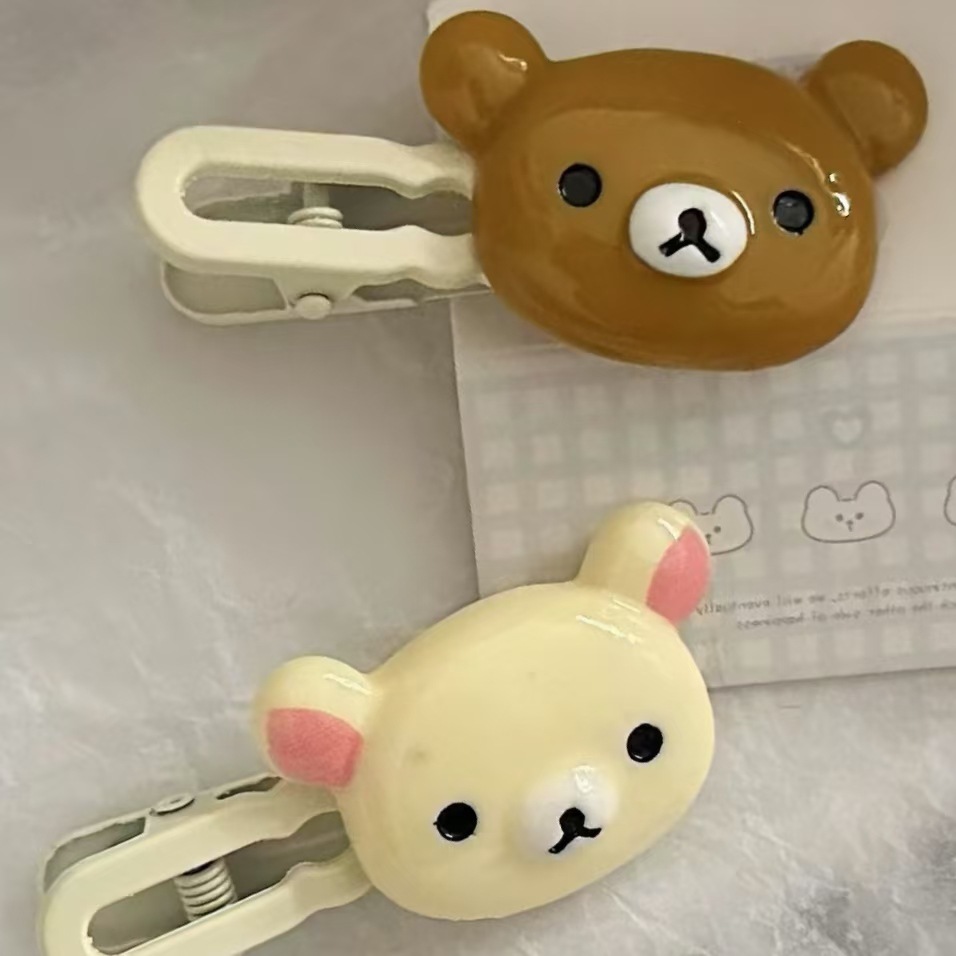 brown Bear Wave Hairpin Sweet All-match Girl's Bangs Hairpin High-end Fashion Duckbill Hairpin Hair Accessories