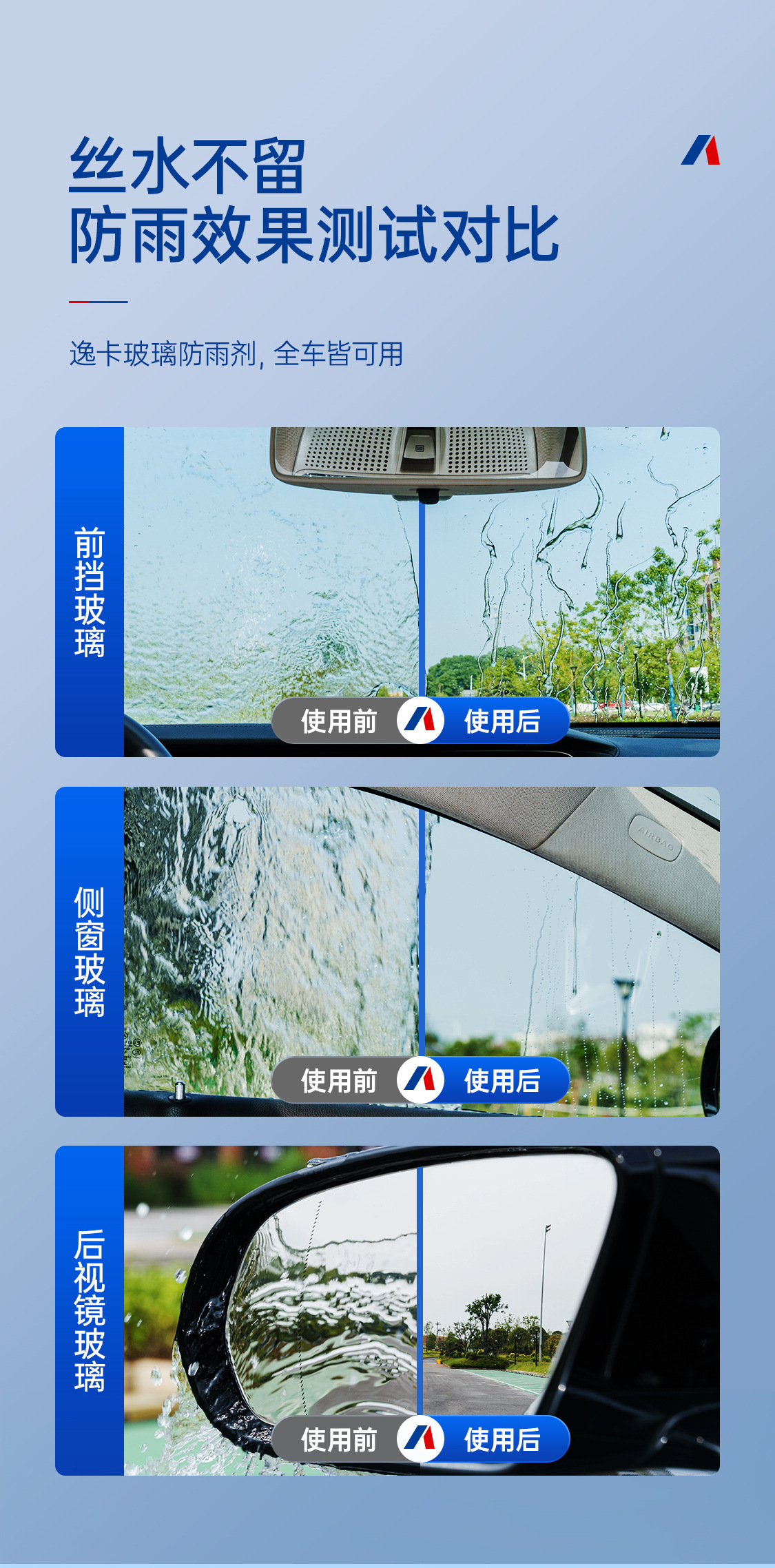 Yika anti-rain agent 120ml windshield anti-fog agent long-acting anti-fog spray for window rearview mirror water repellent
