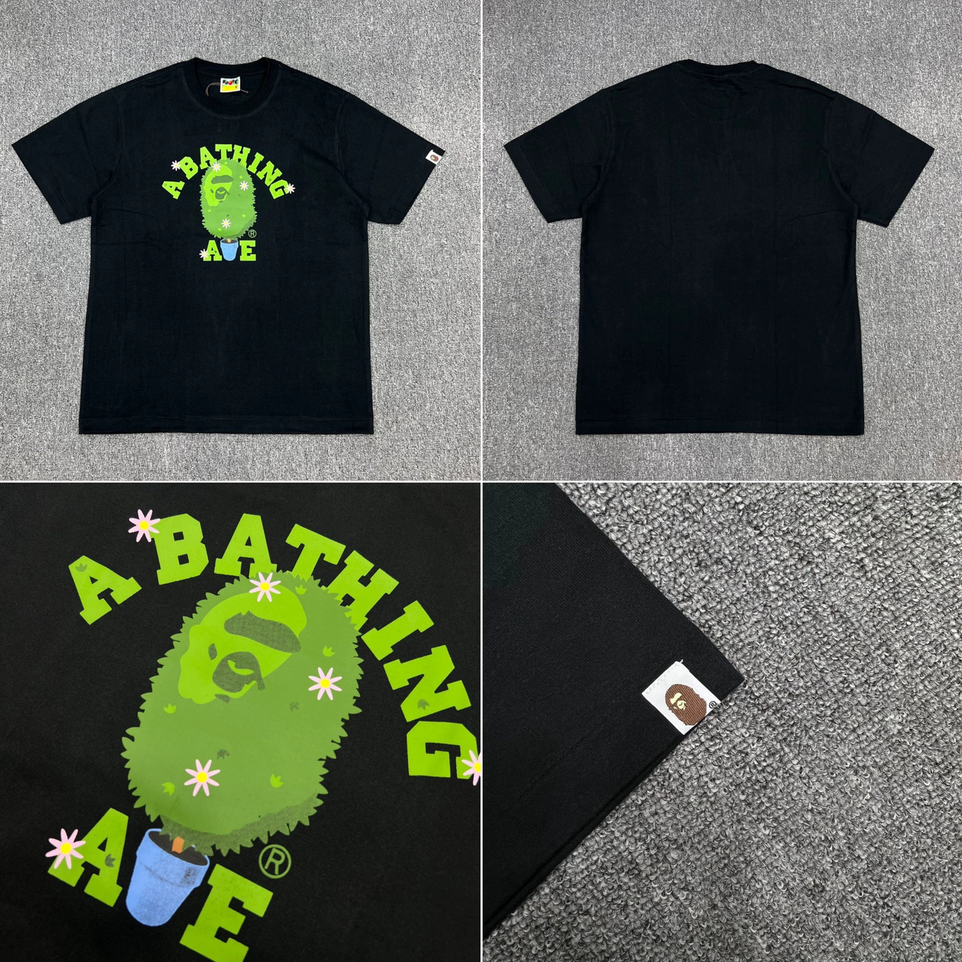 Стильный брендовый топ BAPE с половинными рукавами TEE для мужчин и женщин, камуфляж голова обезьяны, высокого уровня, свободный крой, короткий рукав