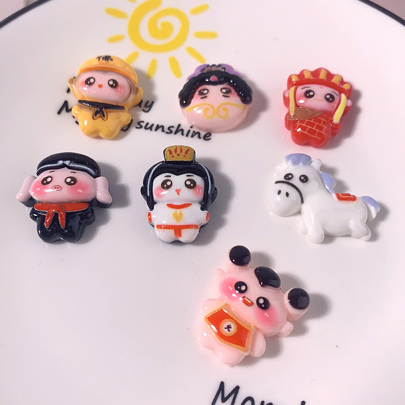 Nuevos dibujos animados viaje al oeste Gokong diy accesorios de resina crema pegamento para el cabello adornamiento para el cabello colgante botón de zapatos material hecho a mano