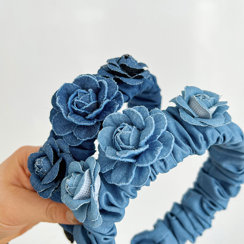 Casual Streetwear Flower Cloth Pleated Hair Band display picture 3