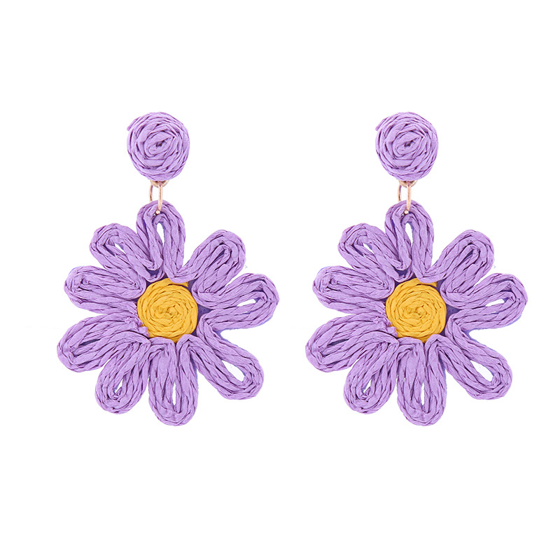 1 Pair Bohemian Flower Mixed Materials Drop Earrings display picture 3