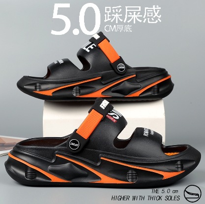 Verano nuevo estilo pareja ropa exterior deporte antideslizante chanclas suela gruesa pisando mierda casual hombres y mujeres zapatillas sandalias de playa