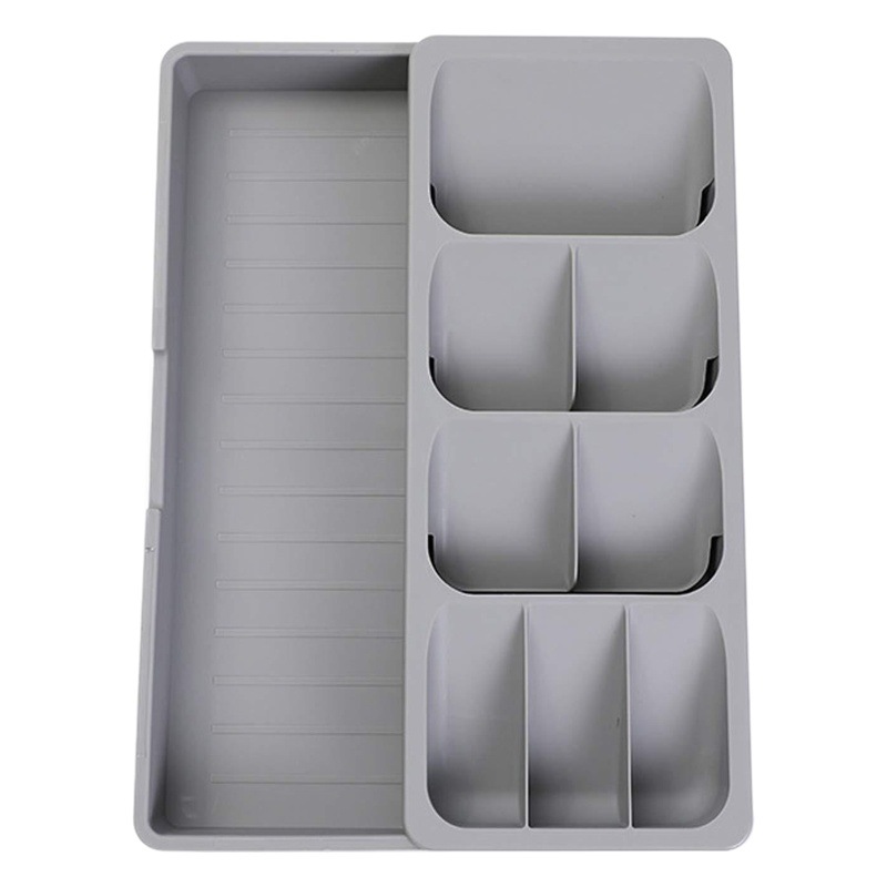 Caja de almacenamiento retráctil para cubiertos, organizador de cucharas, estante de almacenamiento para cocina, caja de varios compartimentos para cajones, fabricante en stock